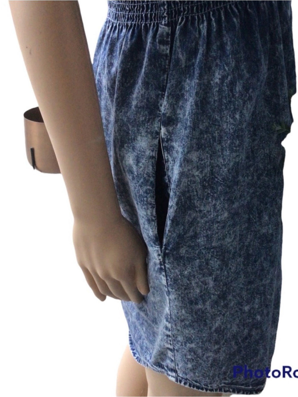 Vintage 90s Blue Acid-Wash Denim Shirt Dress - Picture 3 of 9